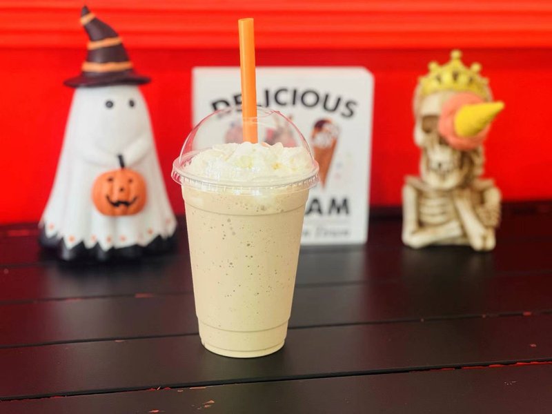 Frozen coffee blended with ice cream