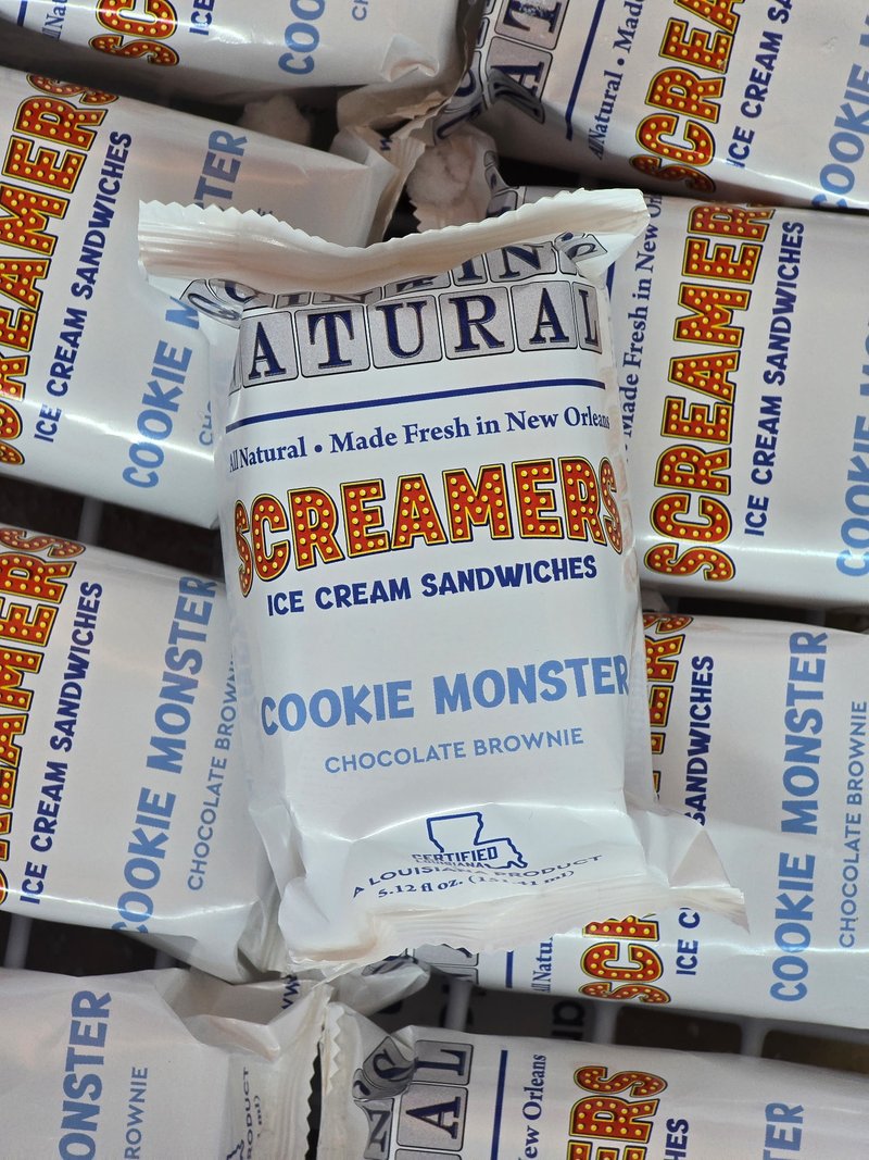 Monster ice cream sandwich in wrapper