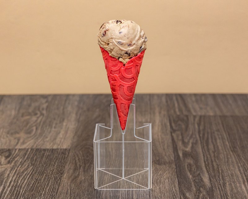 Raspberry ice cream scoop